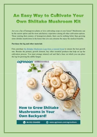 an easy way to cultivate your own shiitake