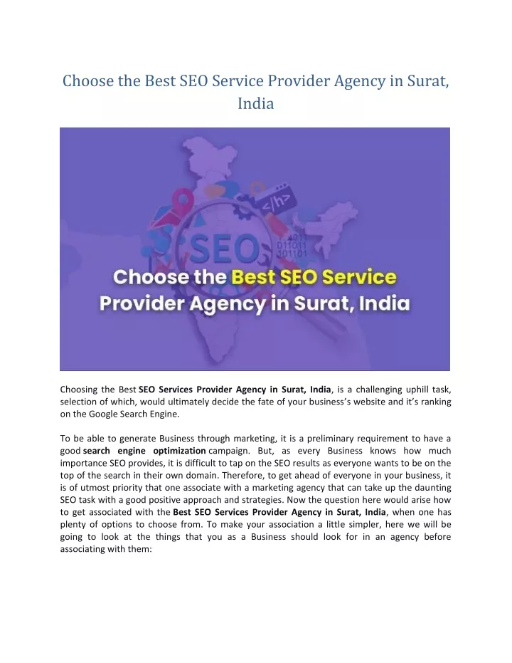 choose the best seo service provider agency