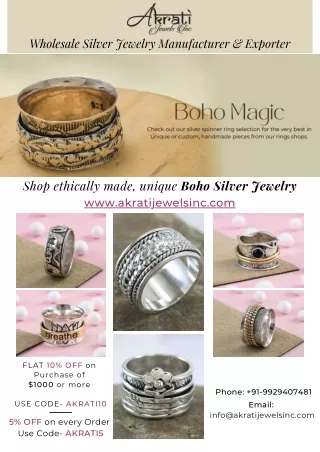Boho Silver Jewelry Collection wholesale Supplier