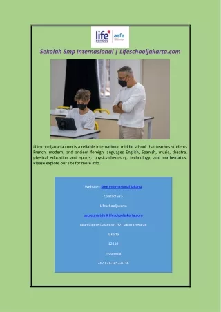 sekolah smp internasional lifeschooljakarta com