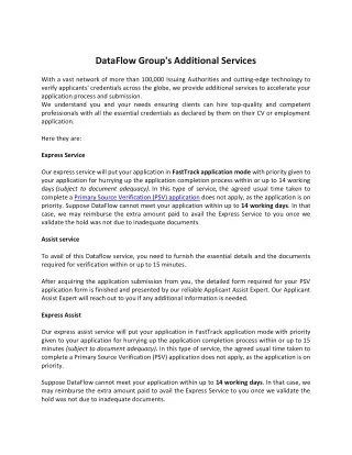 DataFlow Group's Additional Services