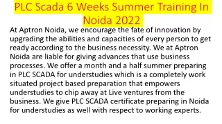 plc scada 6 weeks summer training in noida 2022
