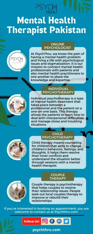 Mental Health Therapist Pakistan