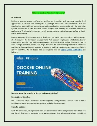 what is docker and how to learn