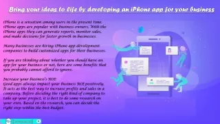 bring your ideas to life by developing an iphone