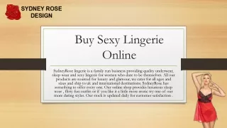 Buy Sexy Lingerie Online | Sydney Rose Designs