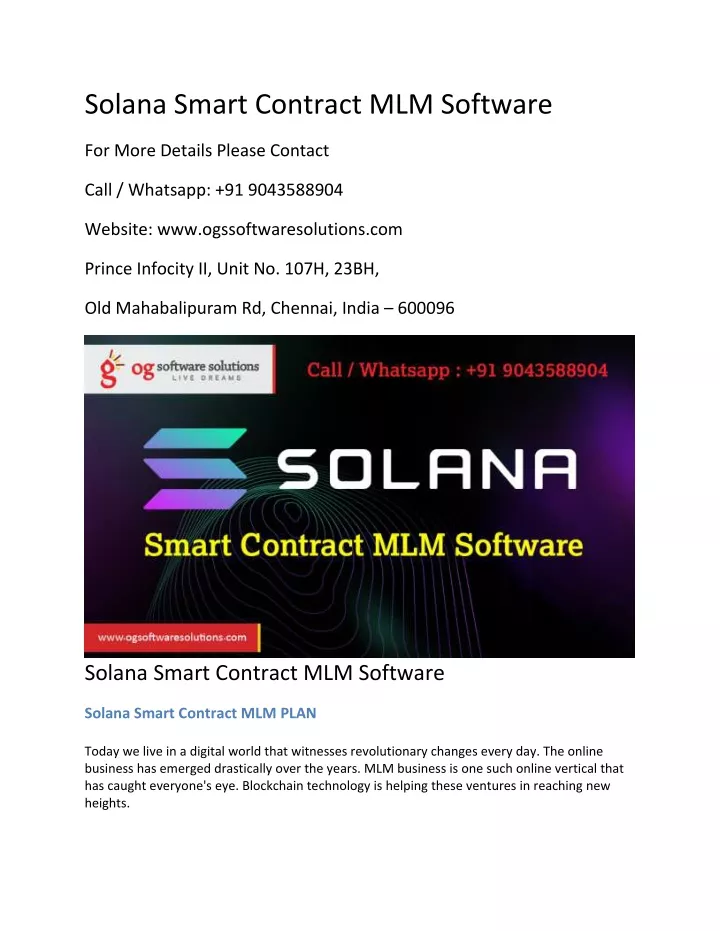 solana smart contract mlm software