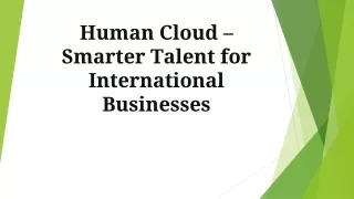 Human Cloud – Smarter Talent for International Businesses