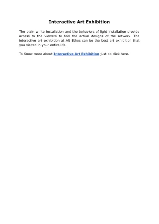 interactive art exhibition