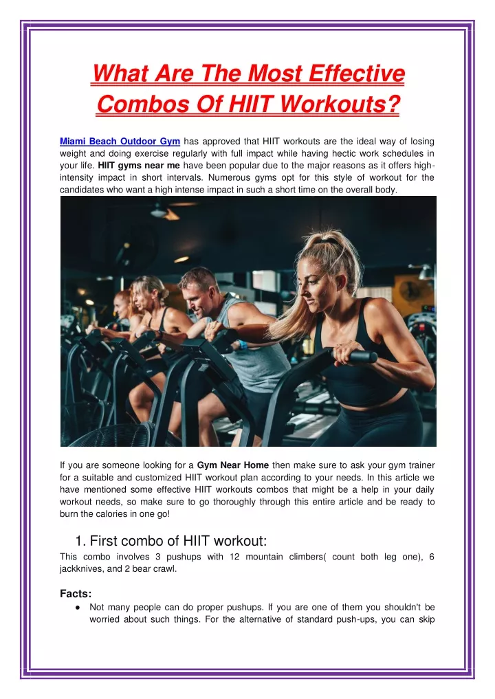 what are the most effective combos of hiit