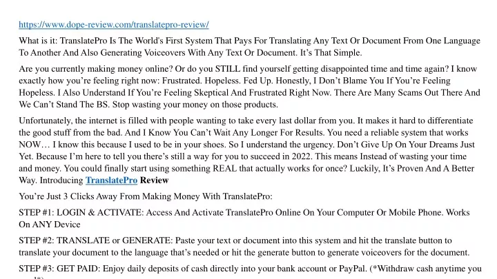 https www dope review com translatepro review