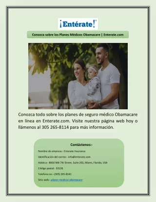 conozca sobre los planes m dicos obamacare