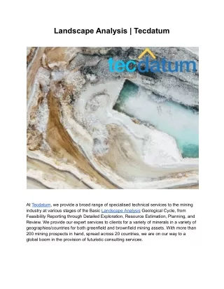 landscape analysis tecdatum