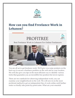 How can you find Freelance Work in Lebanon?