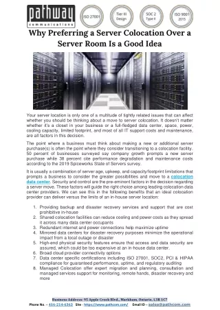 Why Preferring a Server Colocation Over a Server Room Is a Good Idea
