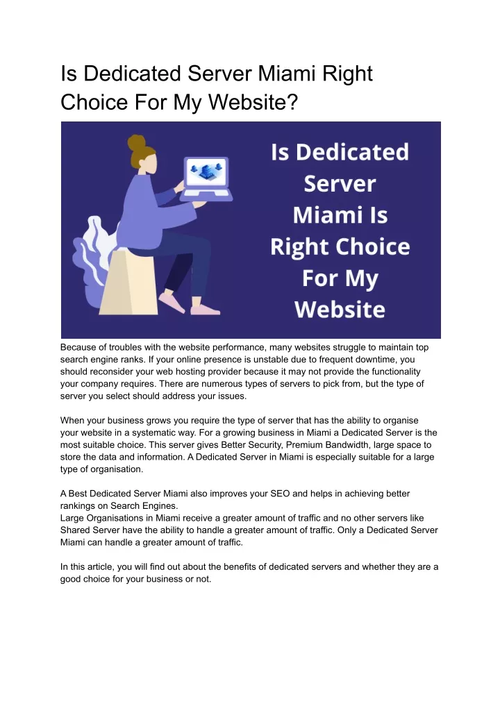 is dedicated server miami right choice