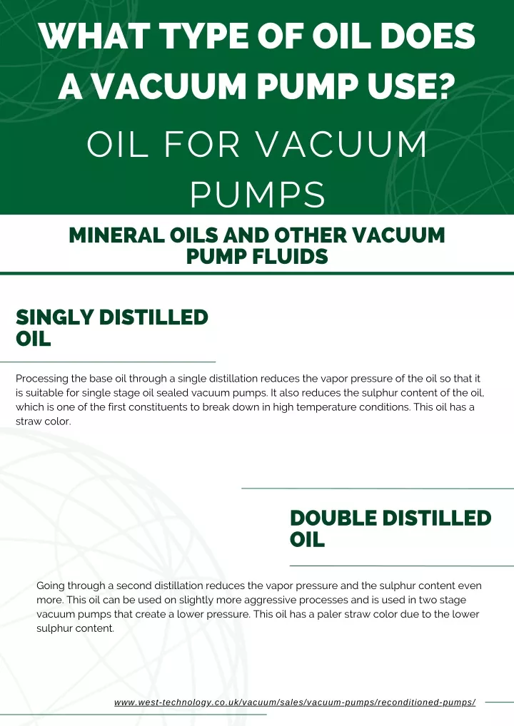 what type of oil does a vacuum pump