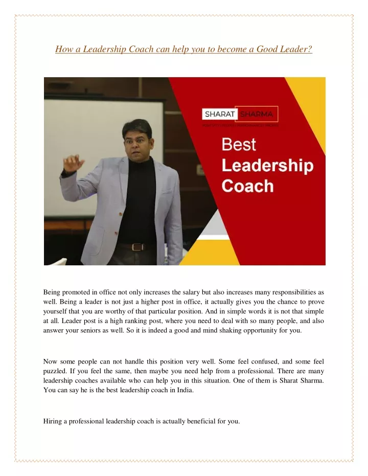 how a leadership coach can help you to become