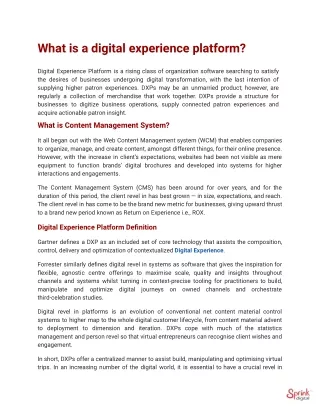 what is a digital experience platform