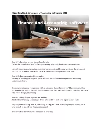 Finance And Accounting  software  Dubai
