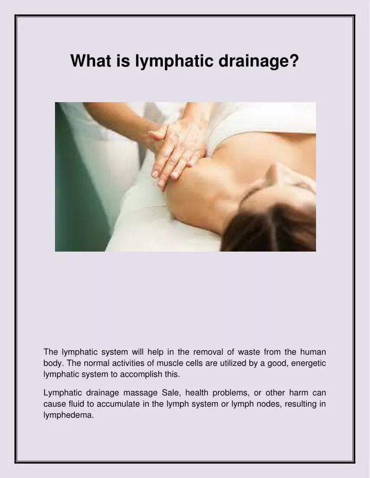 what is lymphatic drainage