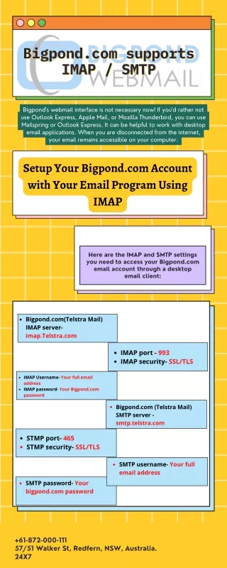 Bigpond.com supports IMAP / SMTP