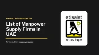 List of Manpower Supply Firms in UAE