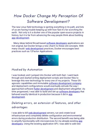how docker change my perception of software