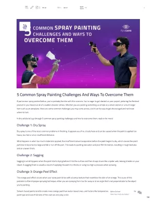 5 Common Spray Painting Challenges And Ways To Overcome Them