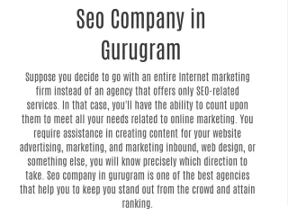 Seo Company in Gurugram