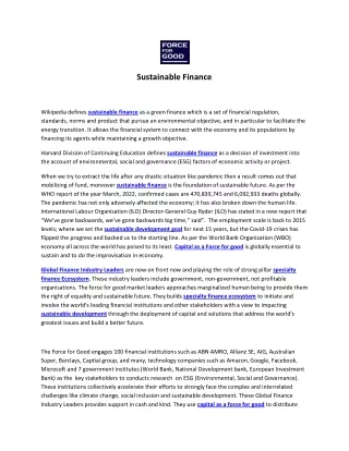 Sustainable Finance