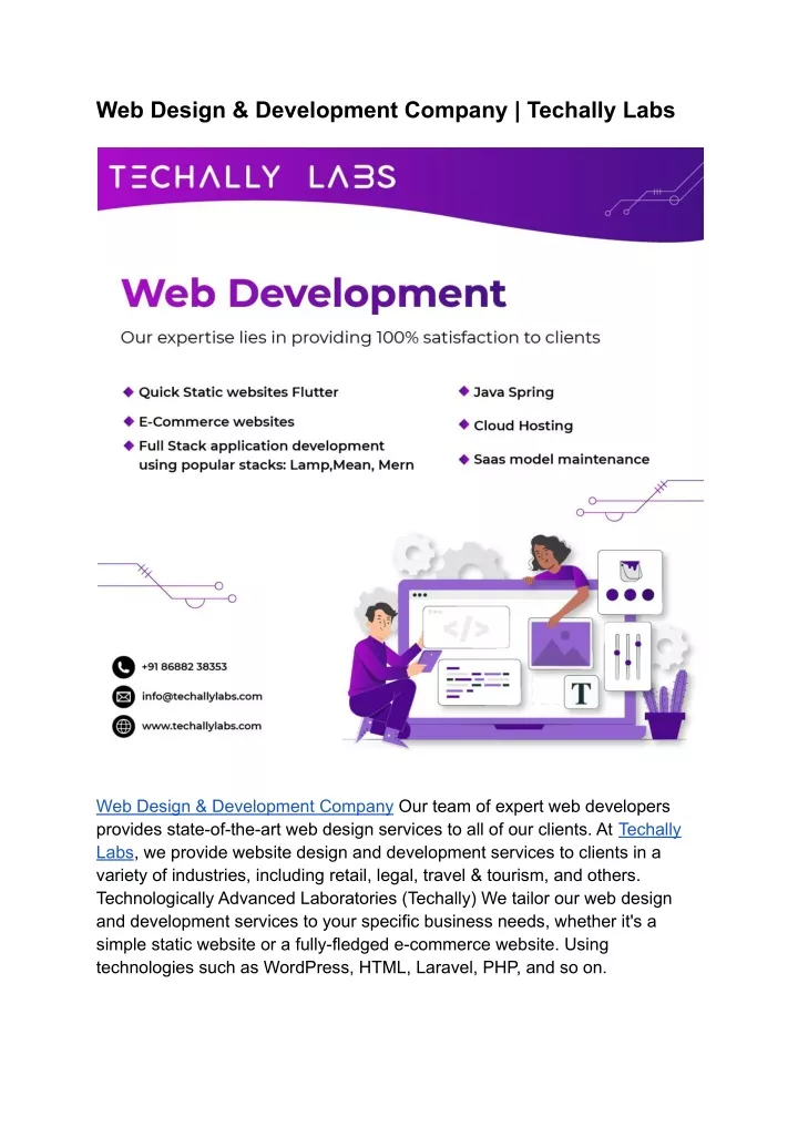 web design development company techally labs