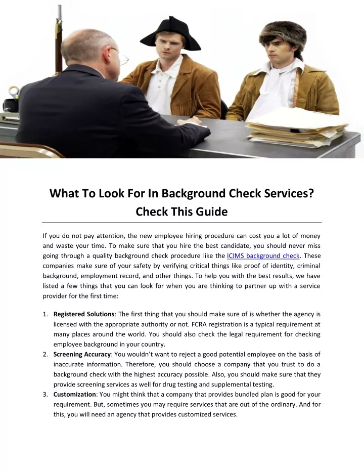 what to look for in background check services