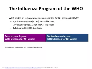 the influenza program of the who