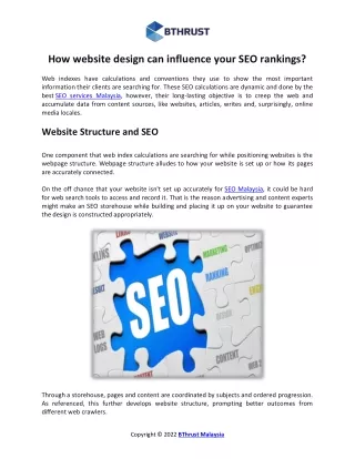 How website design can influence your SEO rankings?