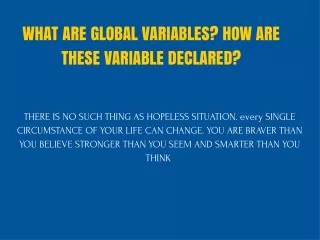 what are global variables how are these variable