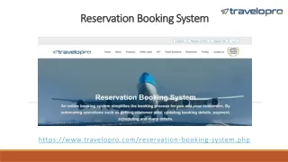 Reservation Booking System