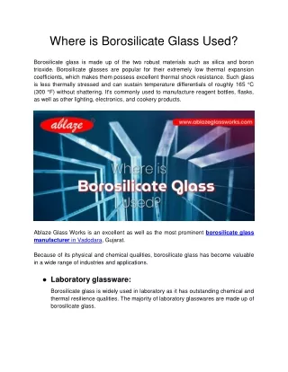 where is borosilicate glass used