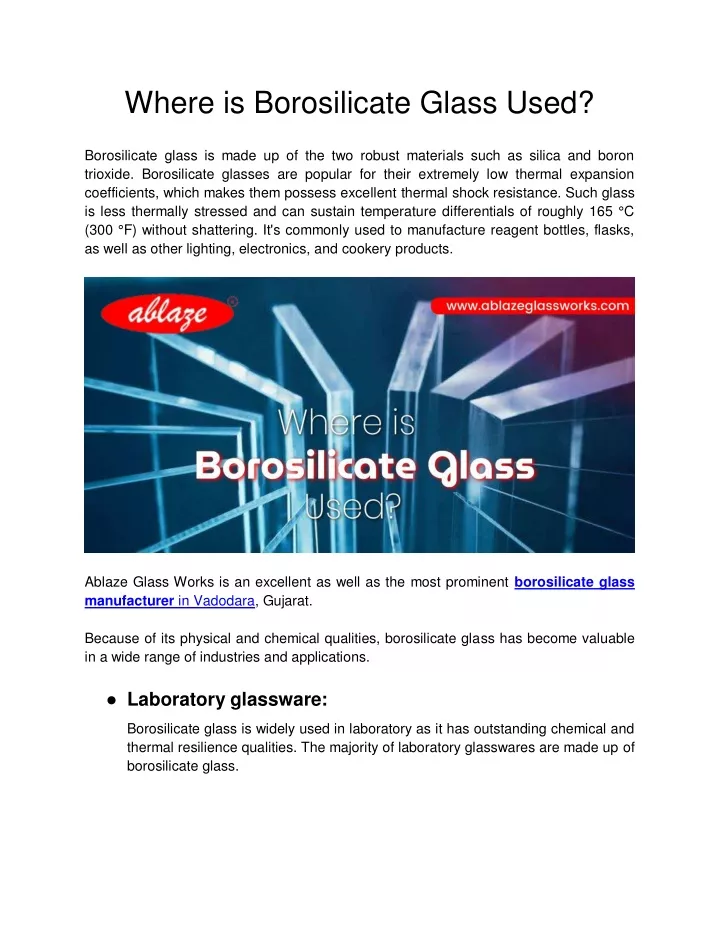 where is borosilicate glass used