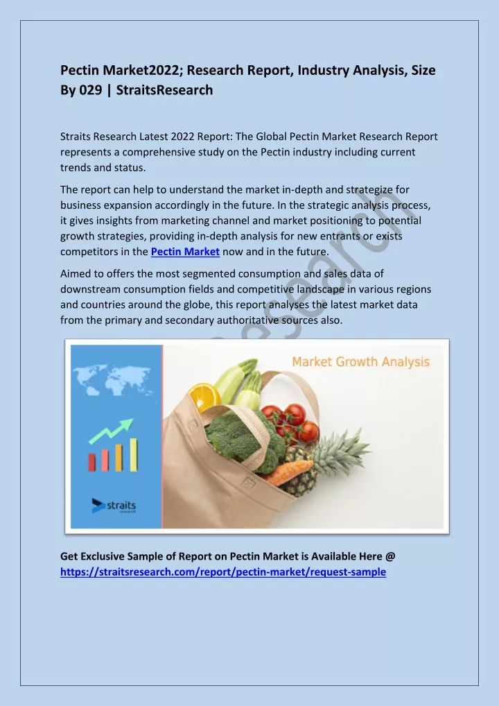 pectin market2022 research report industry