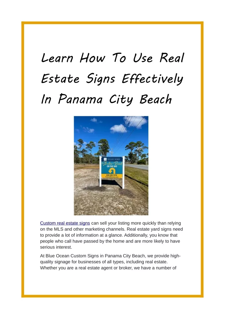 learn how to use real estate signs effectively