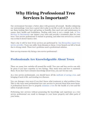 why hiring professional tree services is important