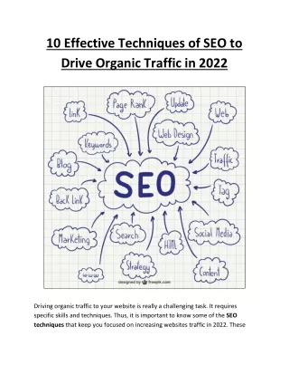 10 Effective Techniques of SEO to Drive Organic Traffic in 2022