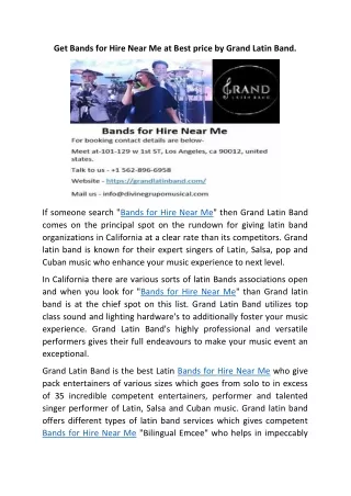 get bands for hire near me at best price by grand