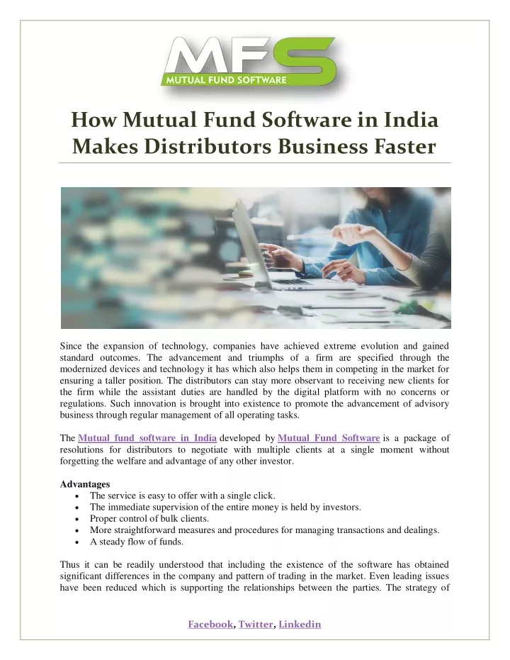 how mutual fund software in india makes