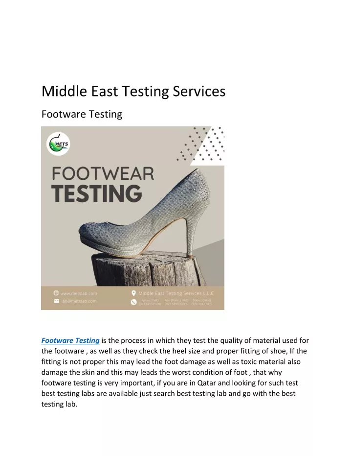 middle east testing services