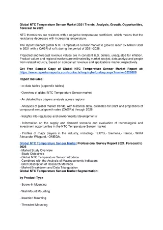 global ntc temperature sensor market 2021 trends
