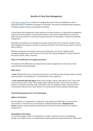 benefits of cloud data management benefits