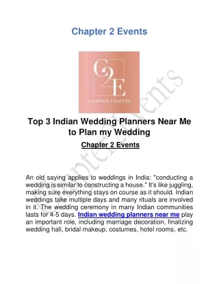 Indian Wedding Planners