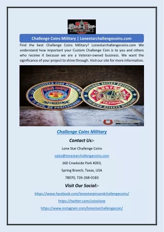 Challenge Coins Military | Lonestarchallengecoins.com